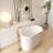 39.37”Small Pink Solid Surface Bathtub - Space Saving, Durable And Comfortable-111987441