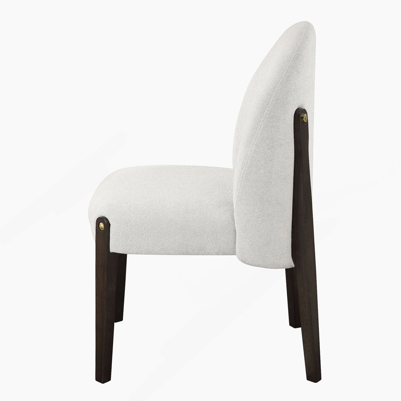 Chaise d'appoint en tissu beige Clayten (ensemble de 2)