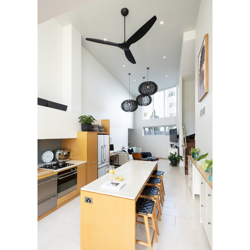 Haiku Smart Downrod Ceiling Fan, 84 inches, Black