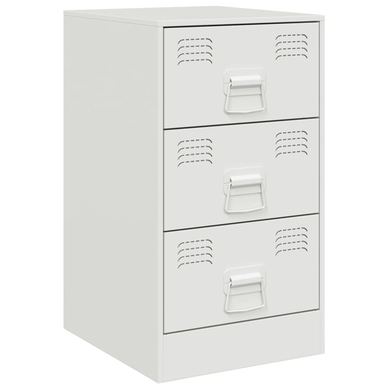 Raineri 34.5cm W Steel Bedside Table, White, Set of 2