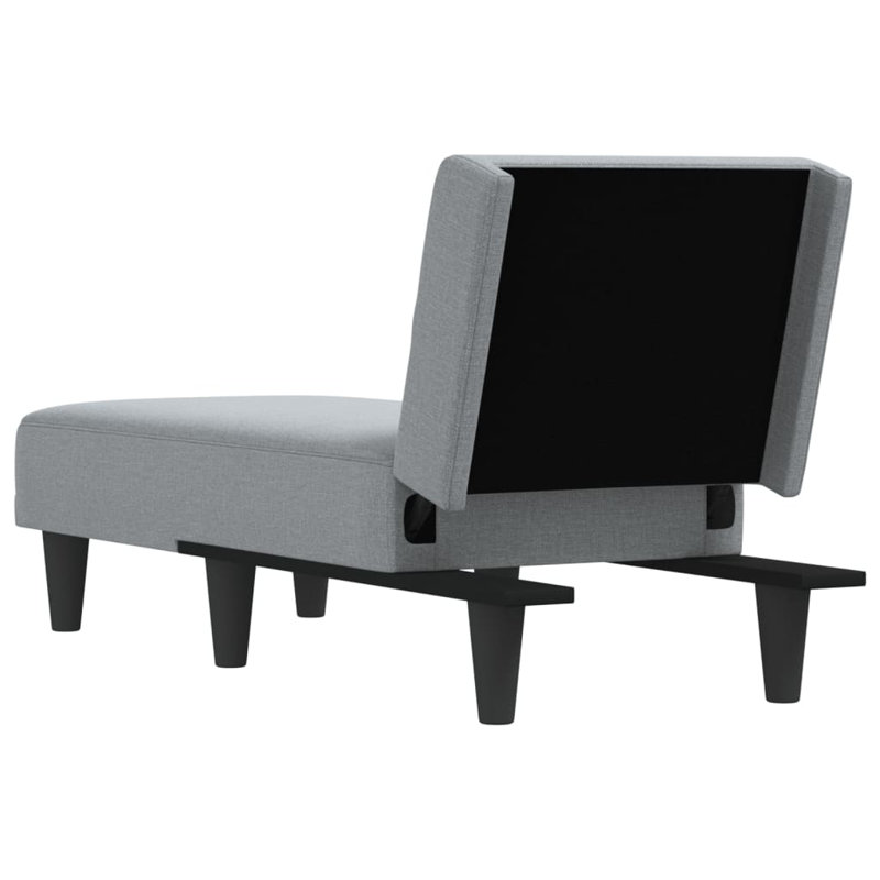 Upholstered Chaise Lounge, Light Gray
