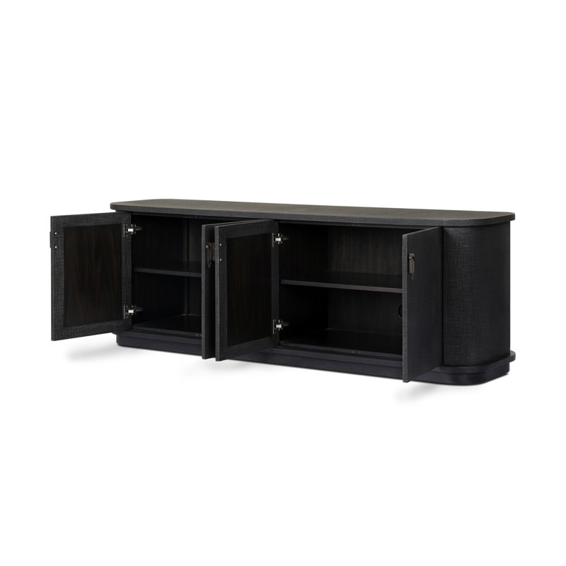Berlin Media Console-Worn Black Veneer, Black