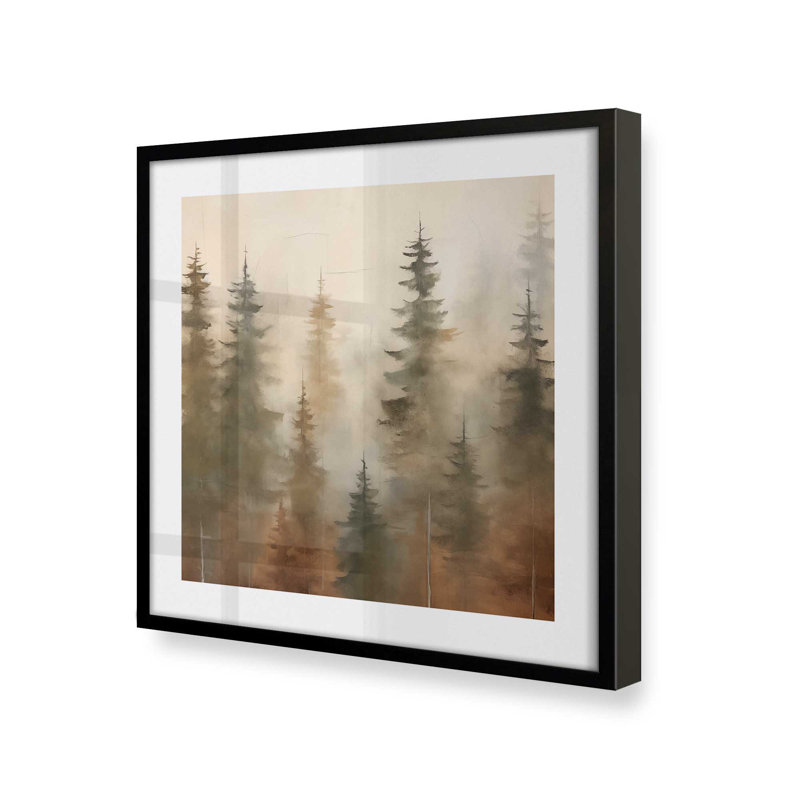 «Foggy Warm Forest I», H 13,75 po x l 13,75 po, Noir satiné