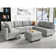 Beiba 116.6'' U Shaped Couch Modular Polyester Blend Sectional Sofa with Cushions