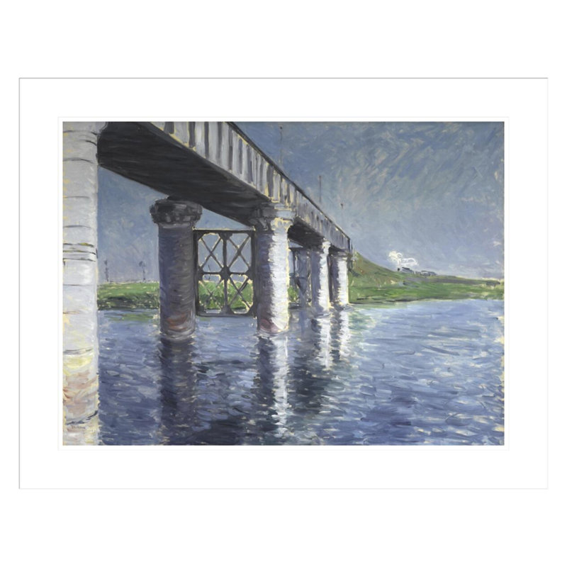 La seine et le pont de chemin de fer à Argenteuil (La seine et le pont du chemin de fer d'Argenteuil) par Gustave Caillebotte - Estampe numérique