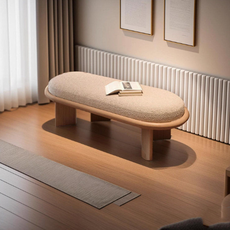 Cream Style Home Bedroom Bedside Stool Shoeshine Bench