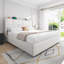 Ottoman Bed Frame with Hydraulic Lift-Up Storage, Charging Station and Height-Adjustable Headboard, Modern Linen Upholstered Bed with Under-Bed Storage Space-816788720-816788725