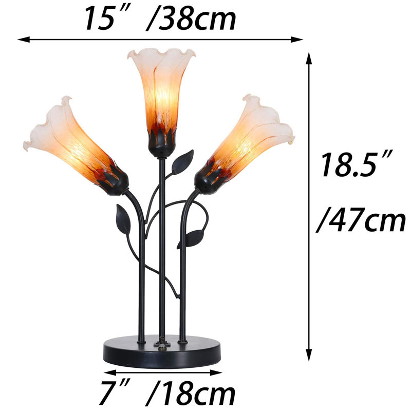 Lily Flower Blown Glass Table Lamp