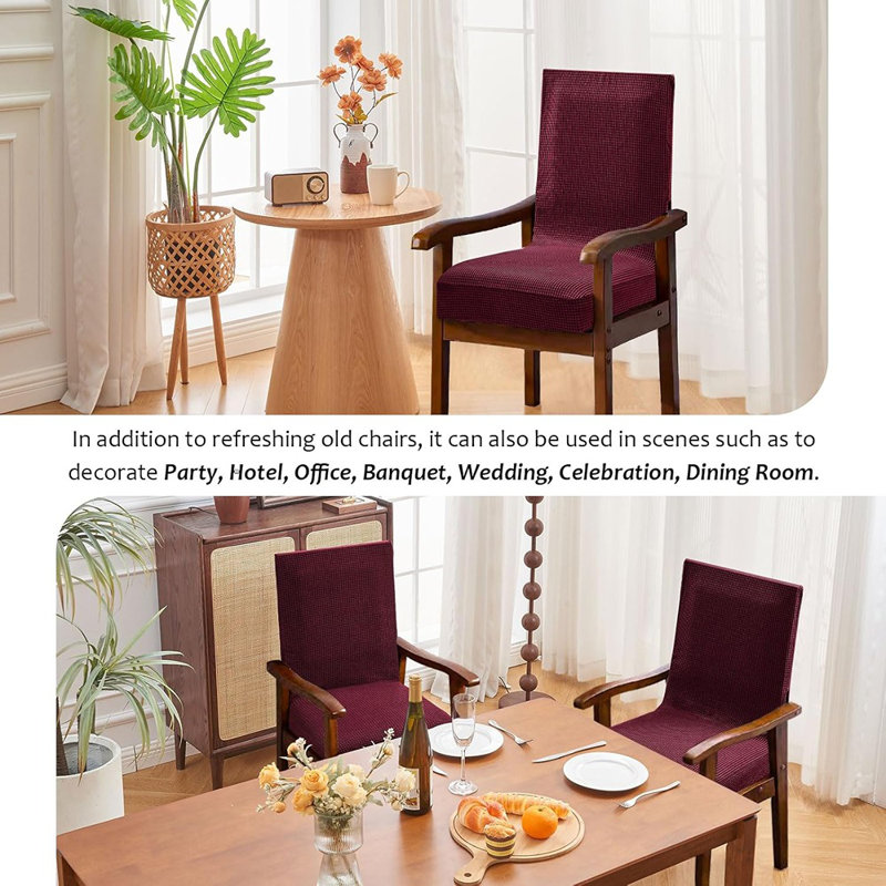 Housse de fauteuil - rouge vin - extensible, fermeture à glissière, lavable, douce, pièce unique