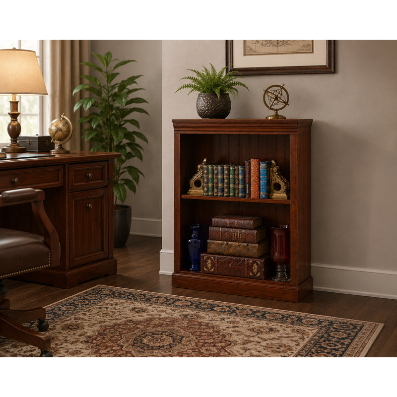 Sherita Bookcase, Concord Cherry, (1 Shelf) 36” H x 32” W x 14.25” D