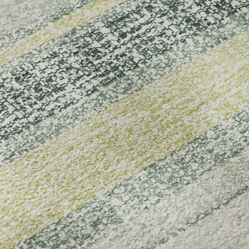 Premium Machine Washable Mayfield AMF2122 Striped Rug, Seafoam, 10' x 14'