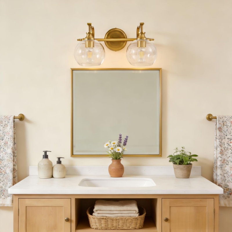 Luminaire de salle de bain Modern, Or brossé, 2