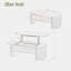 Table basse avec mécanisme de levage hydraulique, compartiment caché et rainures ondulées-1430768582