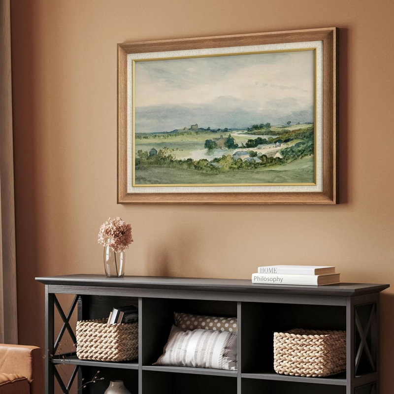 Vue aérienne de la forêt verte pastel encadrée sur papier, Encadré naturel, Pas de tapis