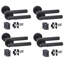  4 Set Linear T-Bar Door Handles with Matt Black Finish with Latch and Ball Bearing Hinges