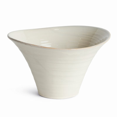 Ondula Stoneware Undulating Texture Thin-Profile Pot Large