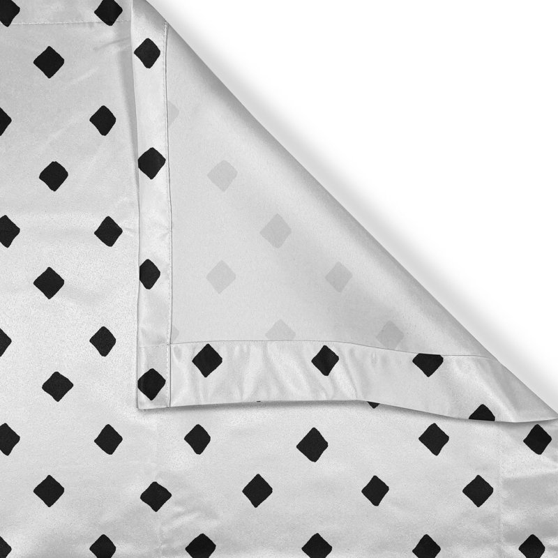 Rustic curtain, rhombus mosaic, black and white