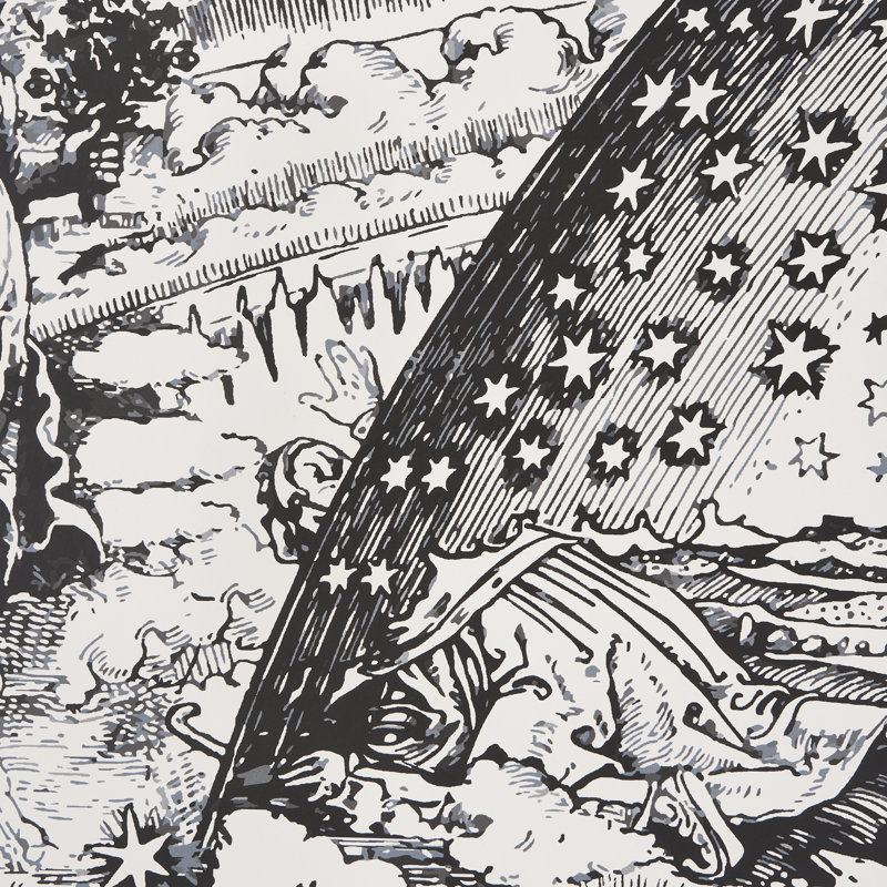 Schumacher x Johnson Hartig Modern Toile Wallpaper, Black