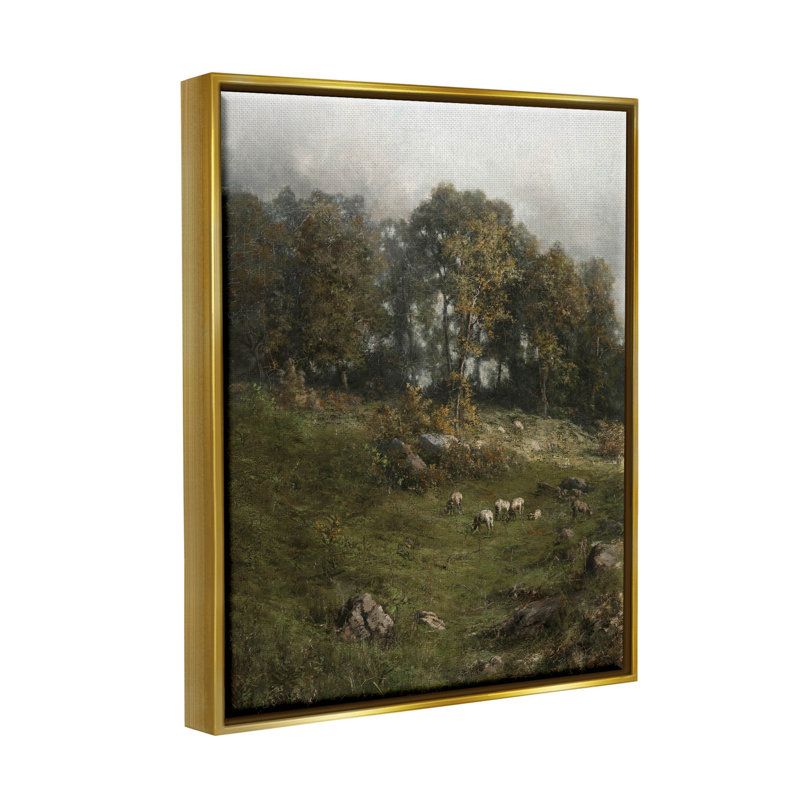 Art classique sur toile flottant encadré par des lettres et des lignes, H 31 po x l 25 po x P 1,7 po