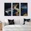 Géode abstraite, marbre doré et bleu V - ensemble d'art mural sur toile abstraite en marbre-87918441-87918446