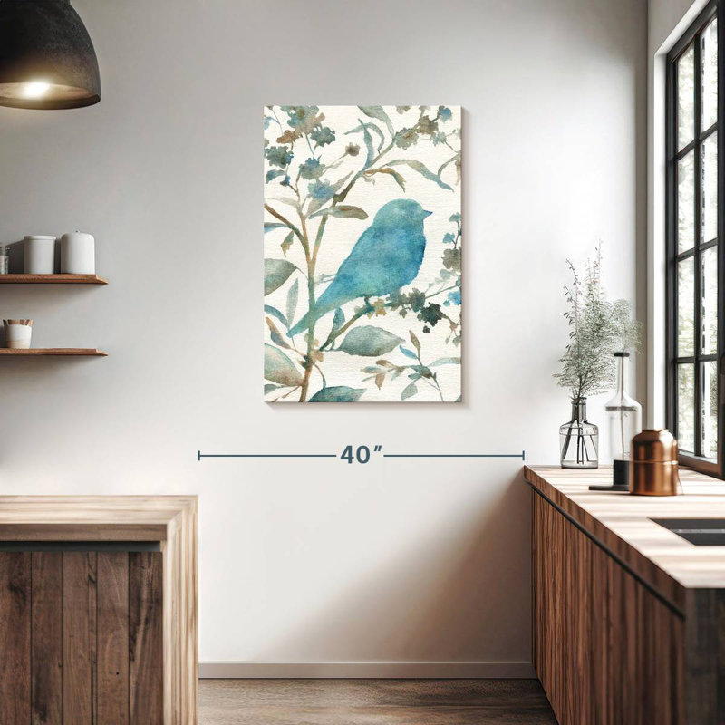 Silhouette d'oiseau bleu sarcelle Brampt III, H 36 po x l 24 po