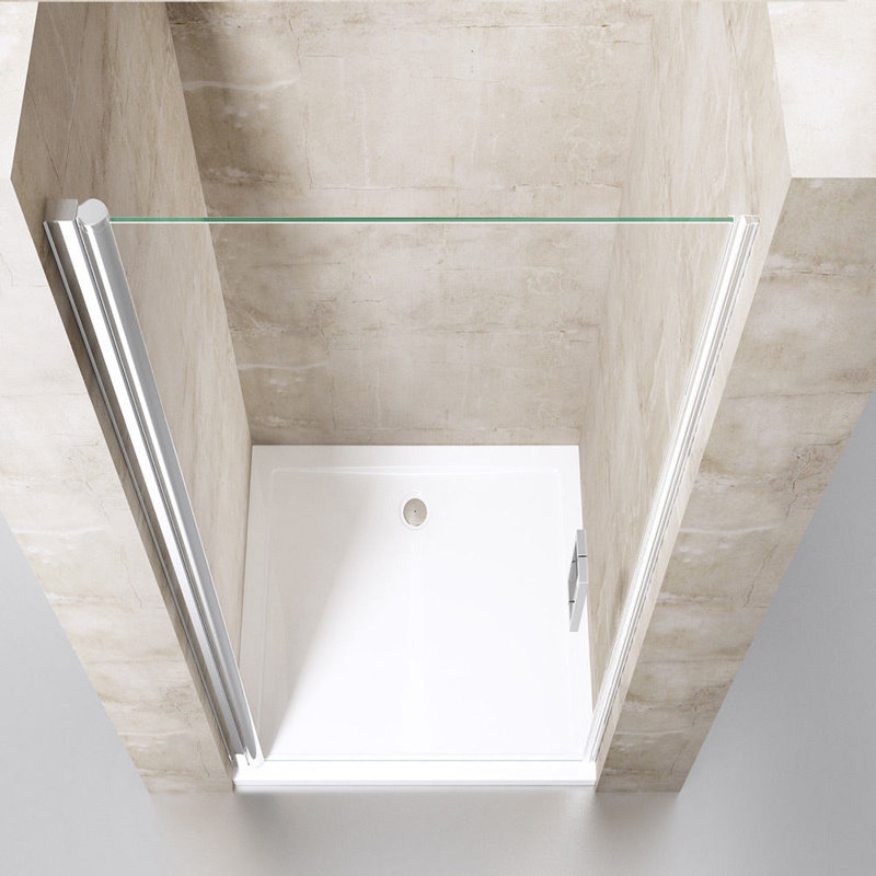  800mm Shower Door with Frameless Pivot Hinge style Reversible Shower Enclosure Door - 6mm Thick Safety Glass, 100 Cm