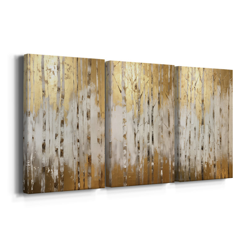 Série ABSTRACT CMLI - Toile tendue sur mesure - 3 pièces, H 60 po x l 120 po