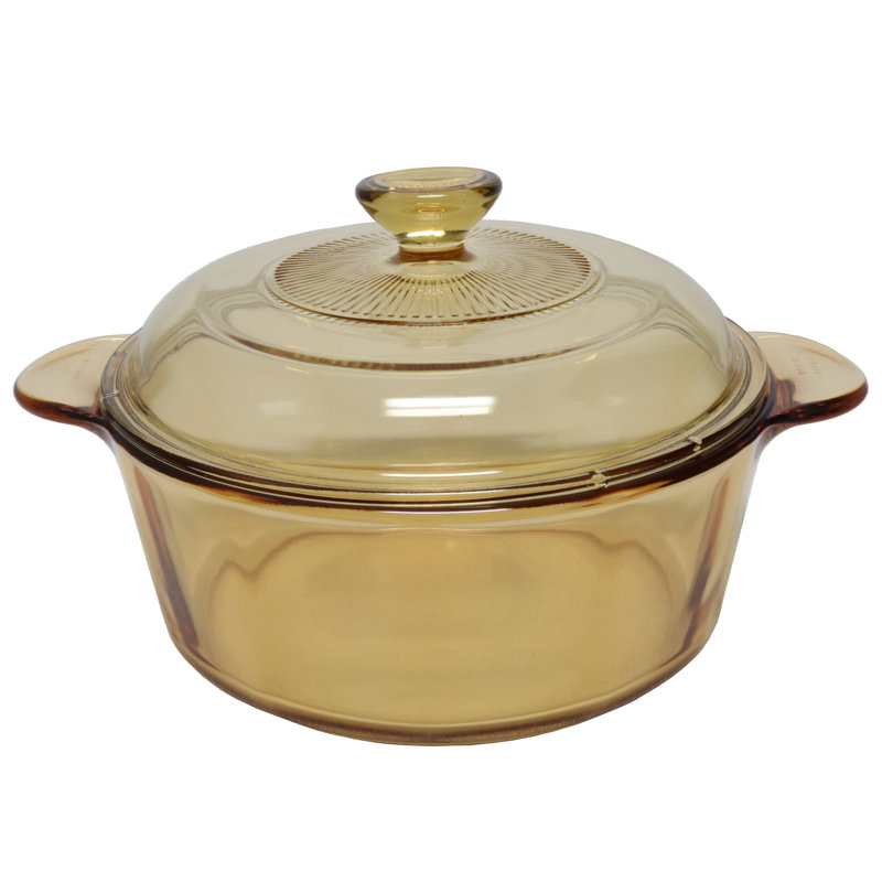 Visions (1) casserole en verre ambré 2,25L VT2,25 (1) couvercle en verre ambré V-2,5-C 2,5 pte / 2,35L