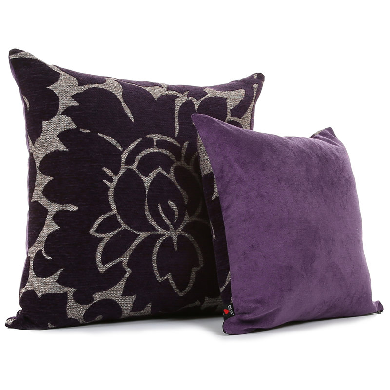 Alonso Floral Square Cushion, Large, Purple