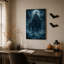 Impression sur toile, "Château gothique sur une mer orageuse sous la pleine lune"-993080922
