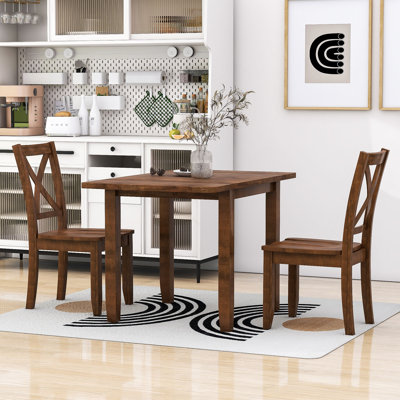 Ensemble de salle à manger extensible 3 pièces Rainar, 2 chaises pour petits espaces Rainar