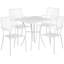 Ensemble de table de patio intérieur / extérieur en acier de qualité commerciale 28 po avec 4 chaises carrées Meranda-24678897