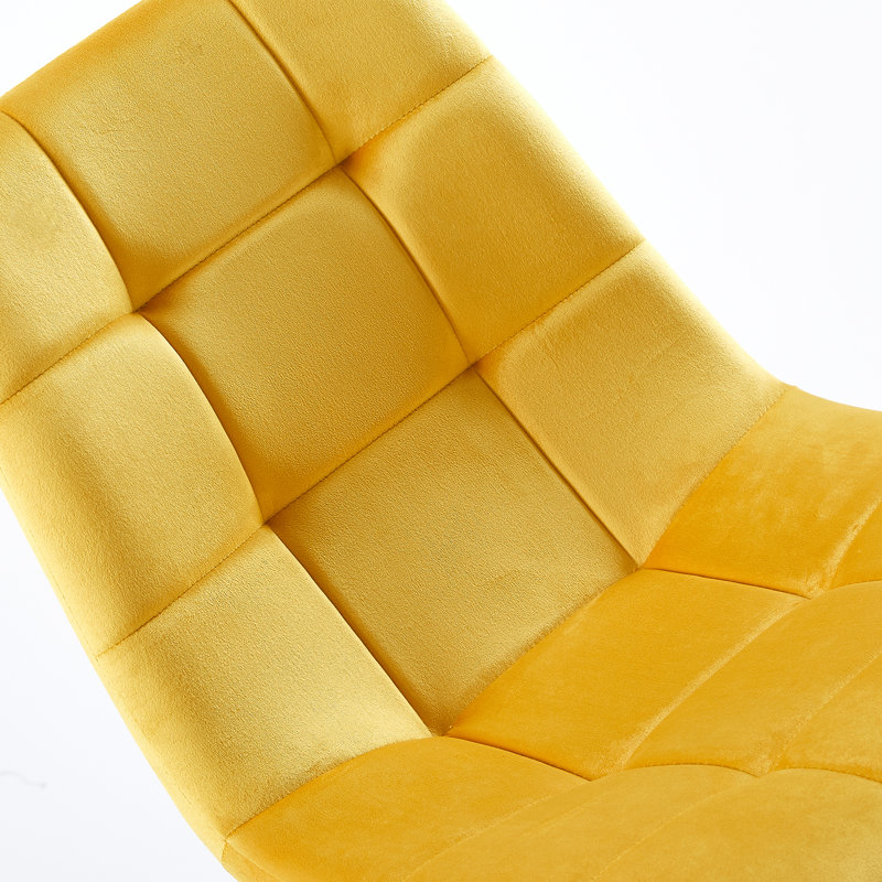Upholstered Velvet Dining Chairs Set Of 4, 4, Yellow