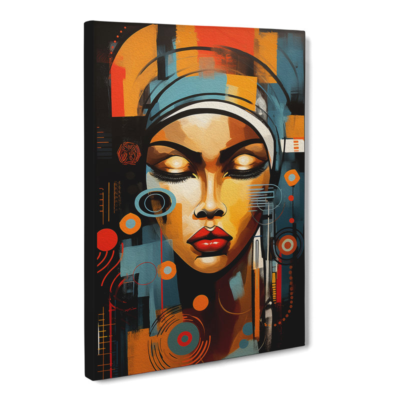 African Woman Abstract - Print on Canvas, 50cm H x 35cm W x 3cm D