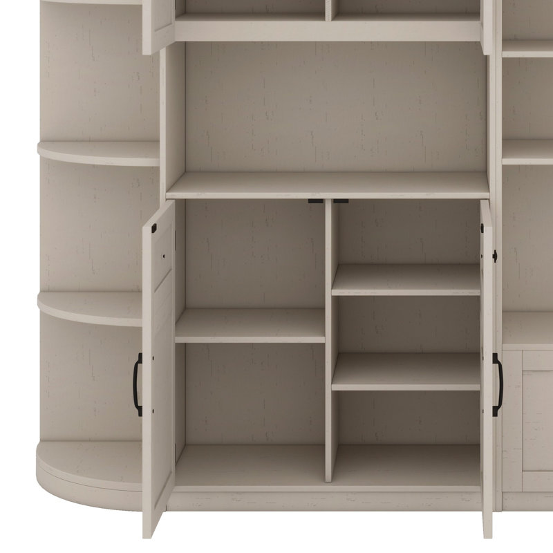 Multifunctional Left-Right Combination Hall Cabinet (Can Be Used Separately) With Storage And 4 Hooks, Storage Cabinet/ Hall Tree 2 In 1 For Living Room, Kitchen And Hallway
