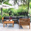 Ensemble de canapé d'extérieur à structure en bois avec coussins Design exotique résistant à l'eau et aux rayons UV-126637940