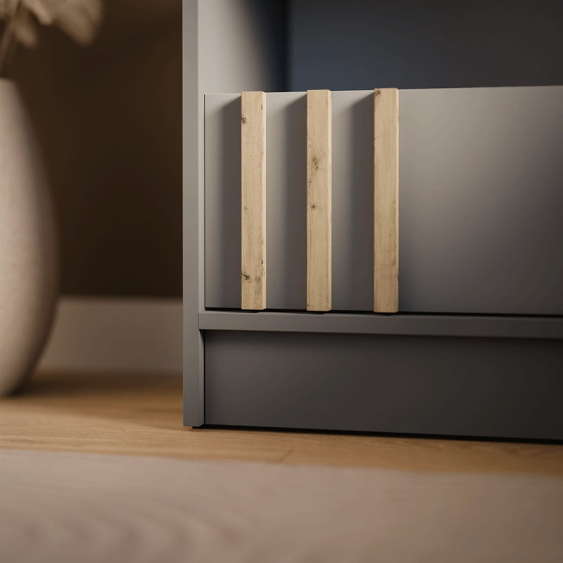 51cm W Bedside Table, Grey/Artisan Oak