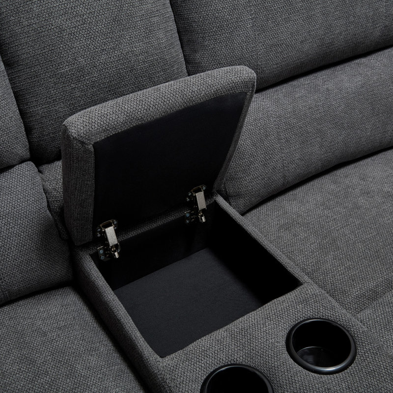 Rozay 5 Seater Reclining Sofa, Dark Gray
