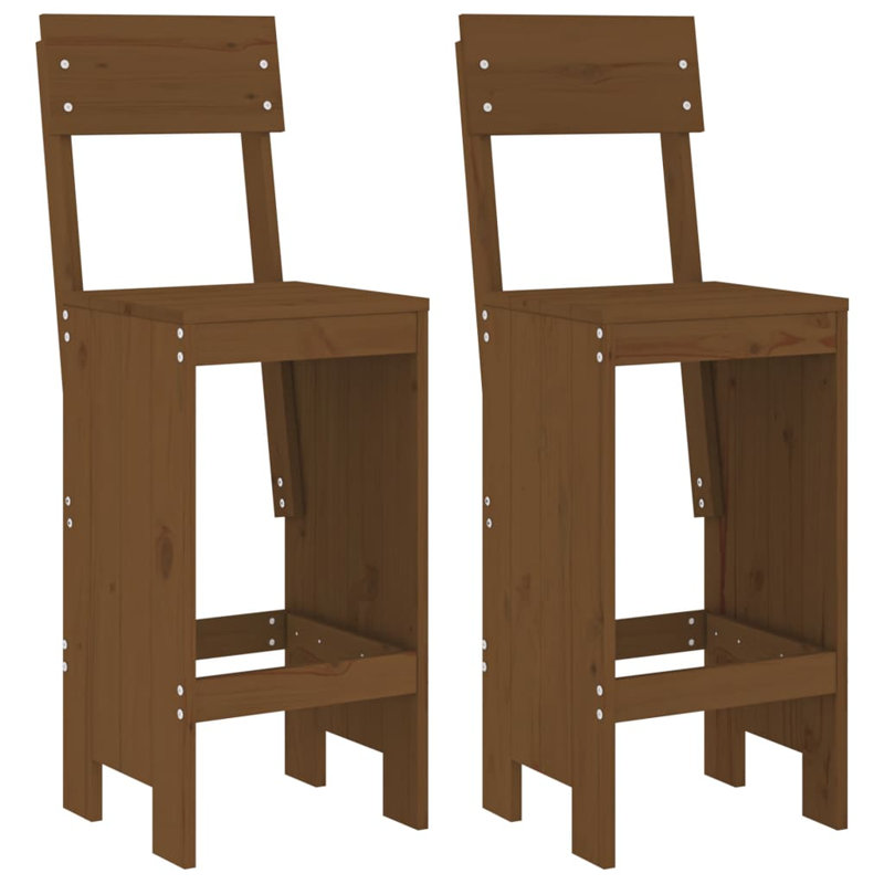 Agustine Solid Wood Counter Stool, Brown