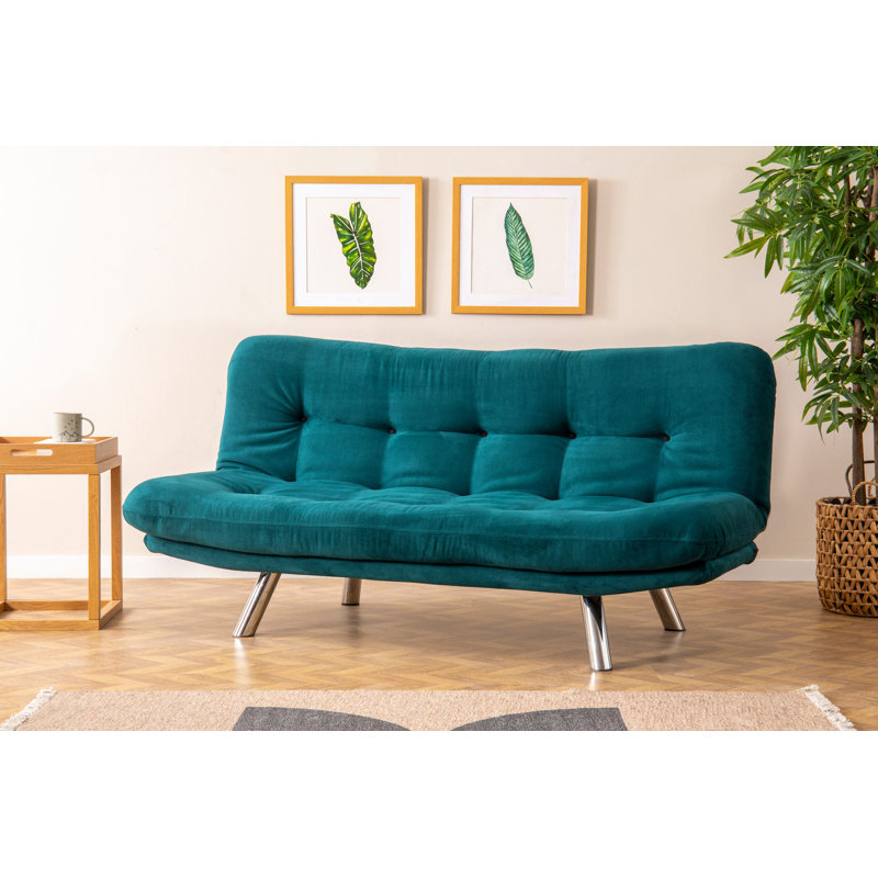 Crestside 68.9" Wide Tight Back Convertible Sofa, Petrol Green