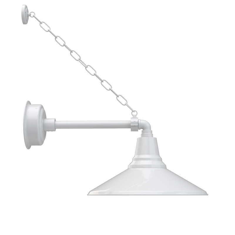 Luminaire de grange d’extérieur à del Albali, H 10,33 po x l 16 po x P 20,63 po, Blanc