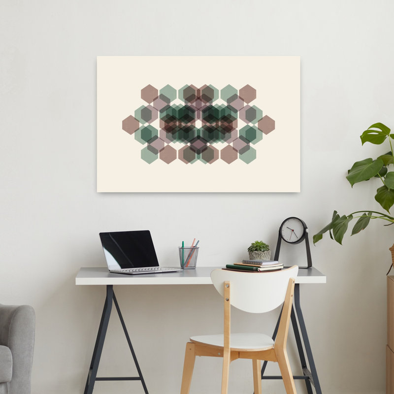 Art contemporain abstrait géométrique, H 24 po x l 36 po