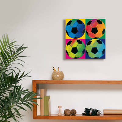 Epic Graffiti 'Ball Four Soccer C'  by Wild Apple Portfolio Canvas Wall Art, 12" x 12"