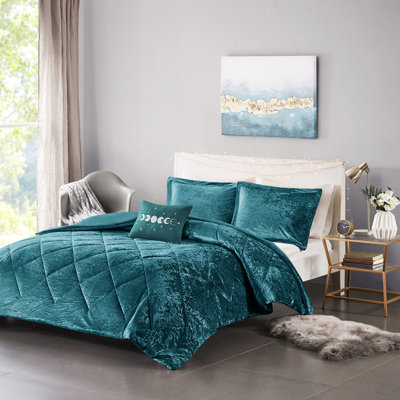 Housse de couette en velours concassé pour lit simple / simple TG