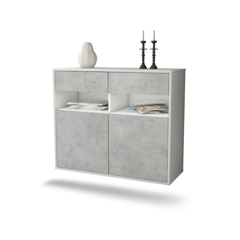 Anglers Park 92cm Sideboard, Anthracite/High Gloss White