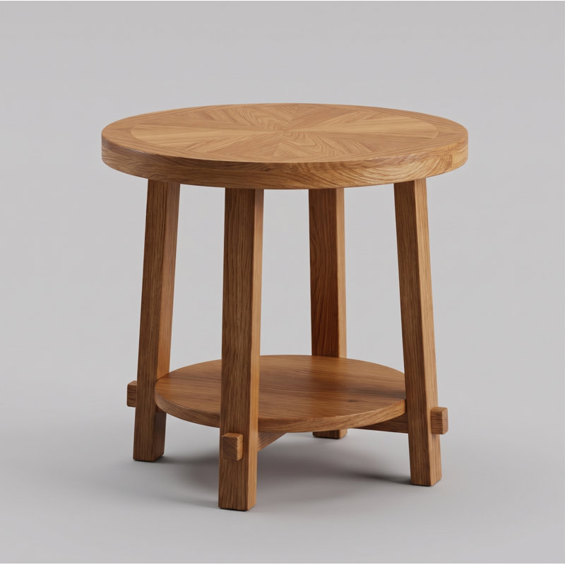 Table d'appoint en bois massif, Marron clair