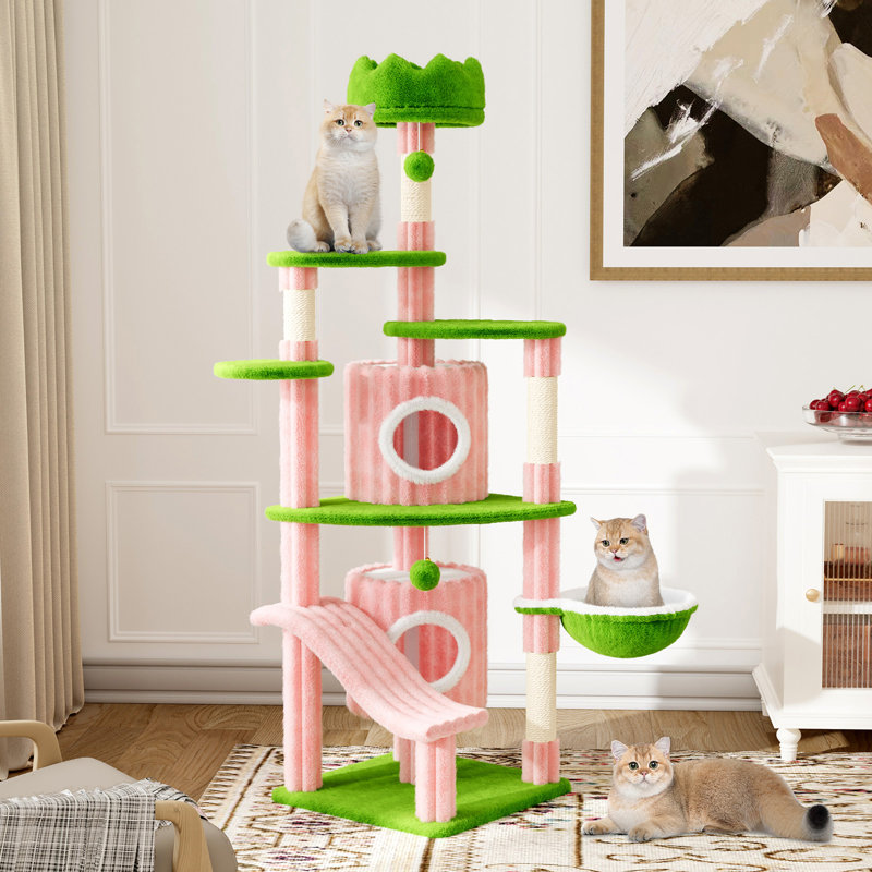 Amadahy 162cm H Cat Tree, Pink