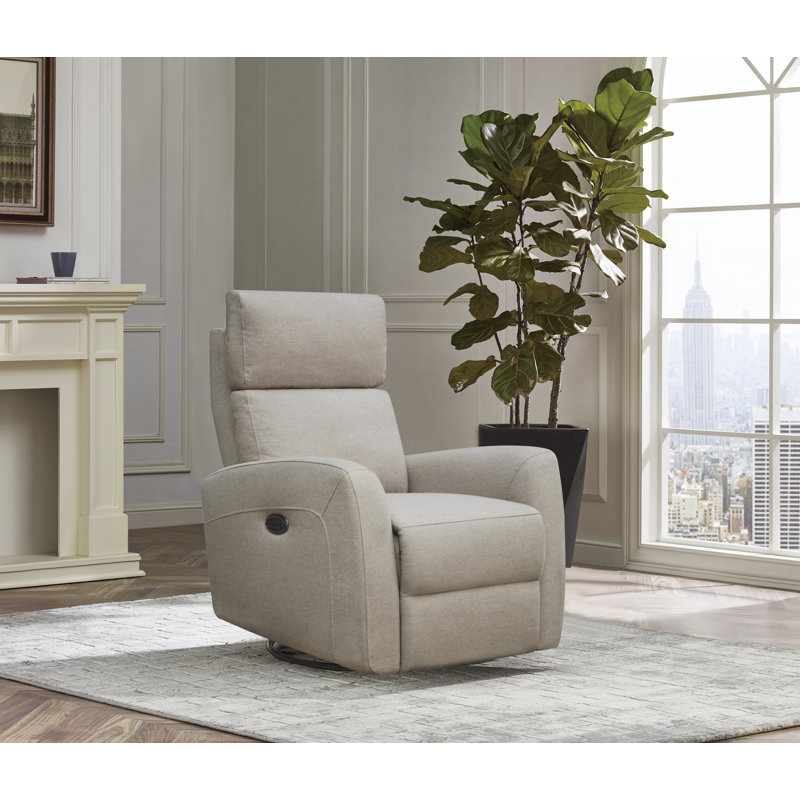 Upholstered Swivel Reclining Glider, Camel