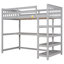 Lit mezzanine simple fonctionnel avec tablettes de rangement intégrées et bureau sous le lit pour une organisation efficace de la chambre à coucher-1142529849-1142529848