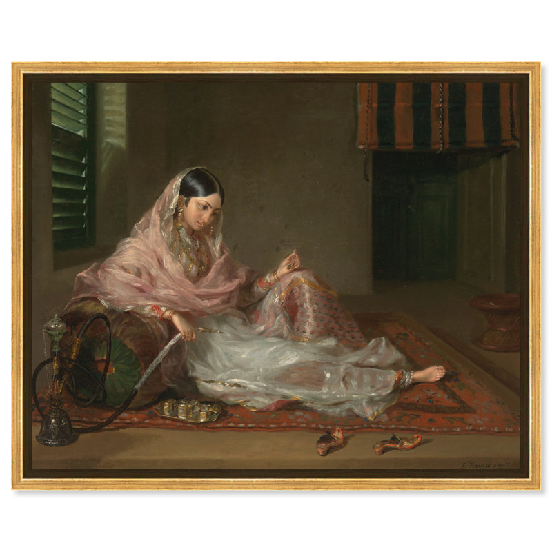 Musulmane inclinable par Francesco Renaldi - peinture sur toile, H 36 po x l 45 po, Toile avec cadre doré